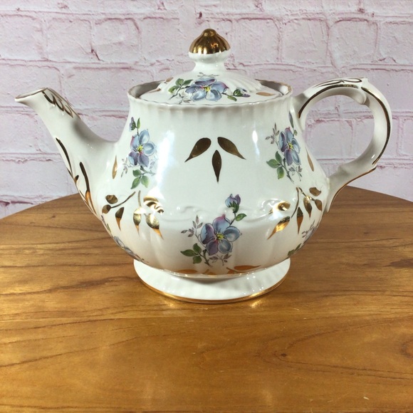 Vintage Other - Vintage Wood & Sons Ellgreave  Blue Floral Ironstone Teapot